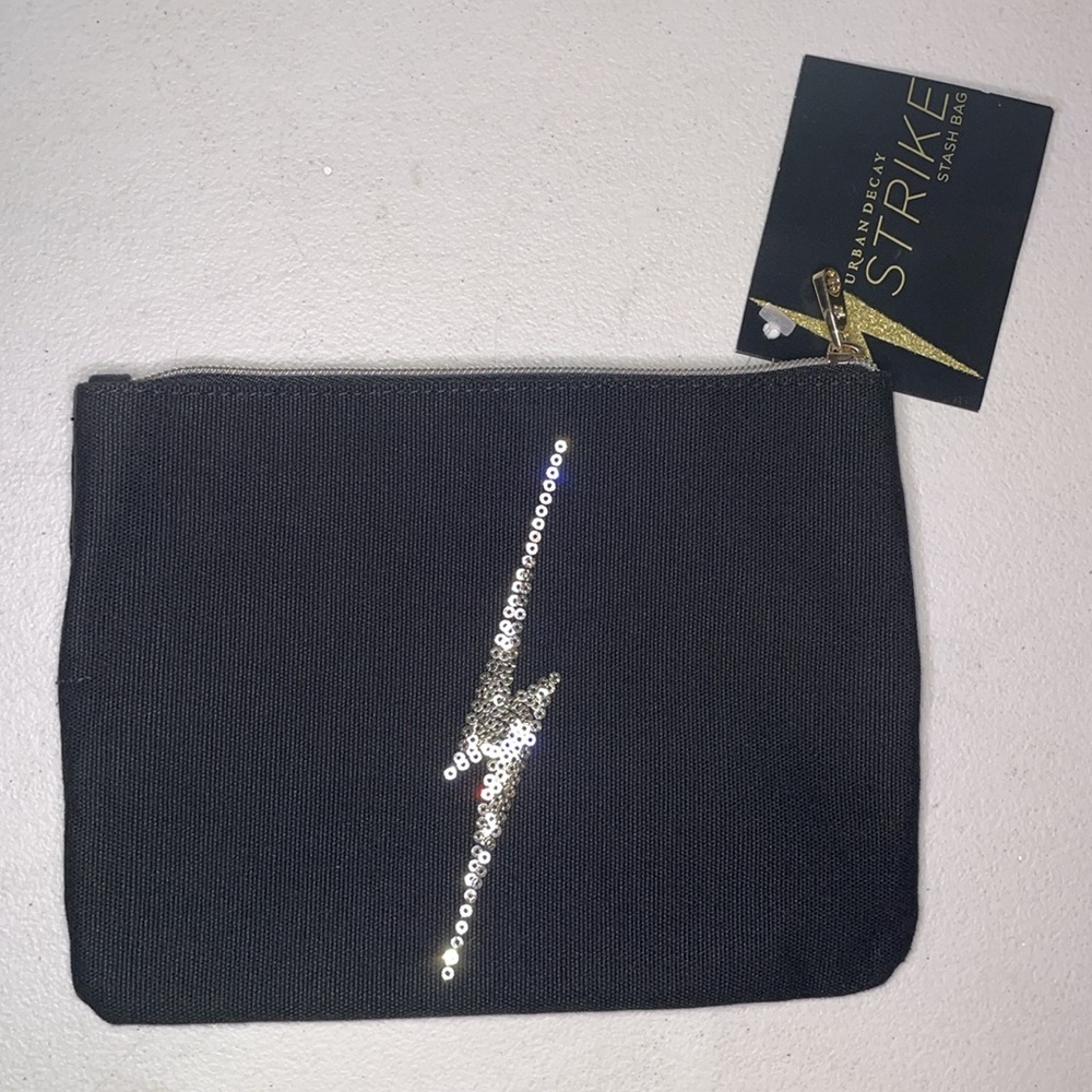 Urban Decay Makeup Bag Lightening Bolt Strike Stash Bag π Makeup Bag Sequins π - Picture 10 of 12